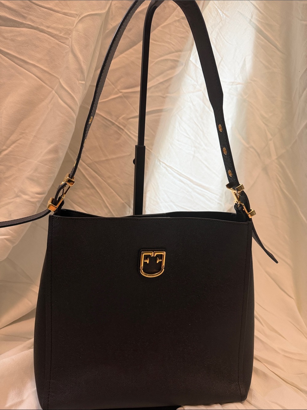 Furla Black Leather Shoulder Bag